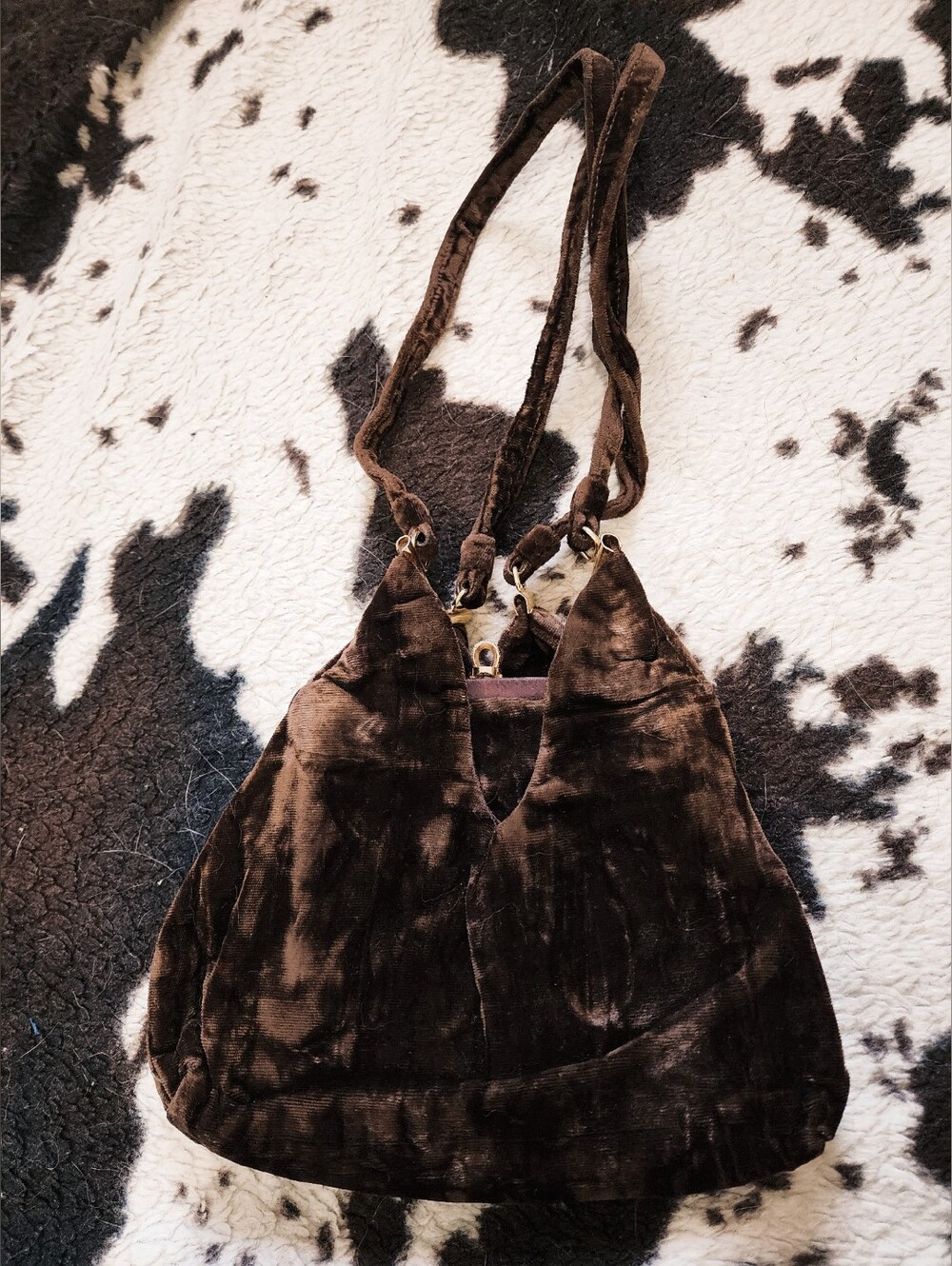 WOMEN'S 30'S/40'S MINI HANDBAG - BROWN CHESTNUT
